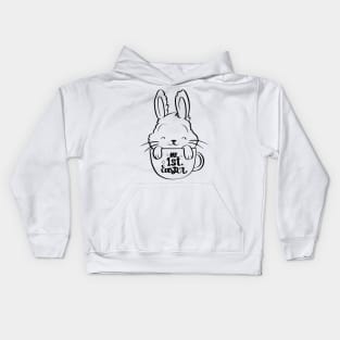 Funny and Cute  Rabbit ,happy Easter cartoon, Cartoon style Kids Hoodie